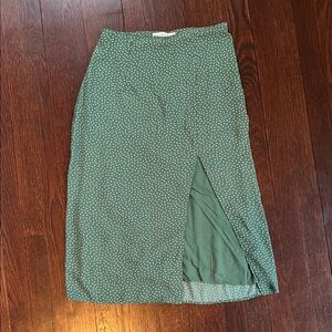 Green Polka Midi Skirt, A&F